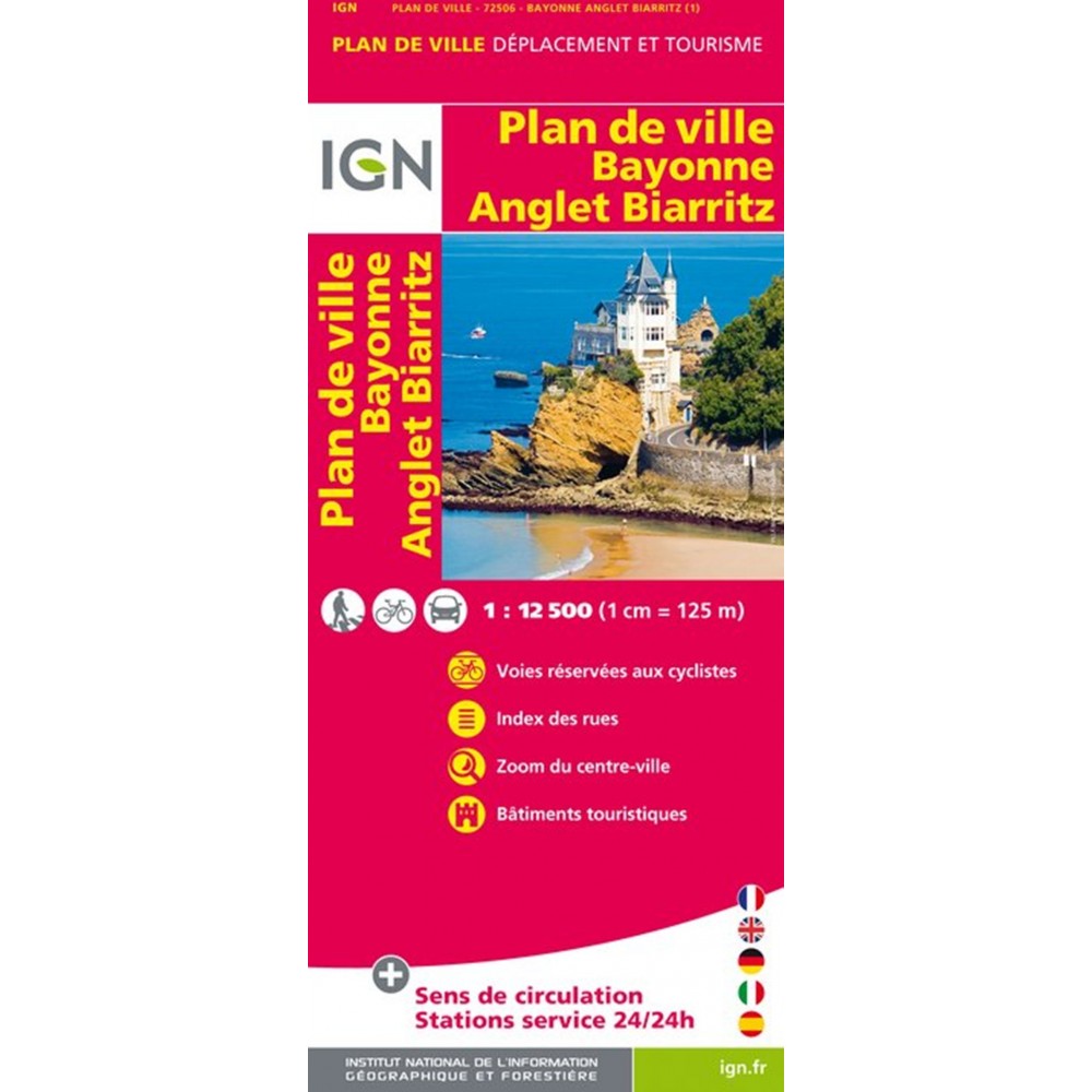 Bayonne Anglet Biarritz IGN Stadskarta